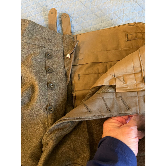 WWII German Military Field Pants 32" Waist WILH. SCHWARZ Konradsreuth Authentic - Picture 10 of 13